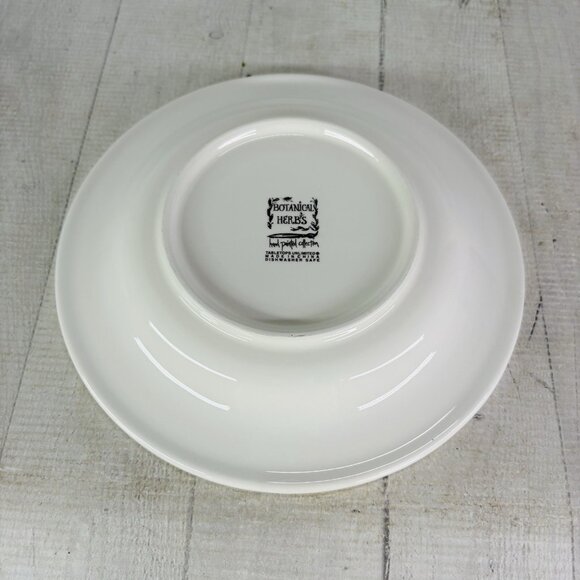 Tabletops BOTANICAL HERBS  Green Leaves Hand Painted Lunch Salad Plates Set of 5 - Picture 11 of 16